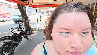 Doing cumwalks with lots of thick cum on my face, through the city with lots of people watching me, is what I always want