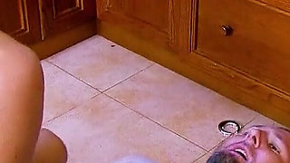 Skinny Milf Lia fucked by neighbors in the kitchen after party