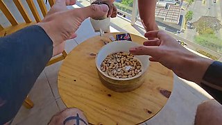 My Husband and I Had Fun in a Rented Apartment, Oral Sex on the Balcony and Sex in the Bedroom