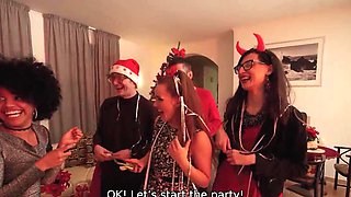 Sneaking away to get fucked by Santa's sexy cock