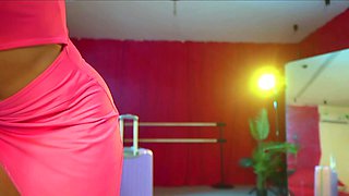 Hot babe Sophie Paris having horny solo toy masturbation