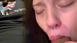 18 Year Old Sucks Her First Cock!!