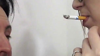 Coking Ashtray Hand Over Mouth!