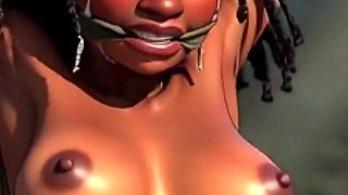 Ebony African Woman in Bondage - Hairy Pussy Desperate & Weeping