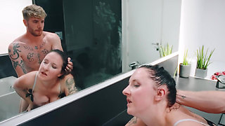 Maiden with Big Tits Fucked in the Bathroom