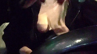 Italian Big Tits MILF Artemisia Love Sexy Car Ride at Night Flashing Her Big Juicy Boobs
