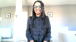 Specsy Librarian JOI and Cum on Tits