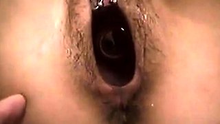 Japanese Girl Uses a Glass Sex Toy