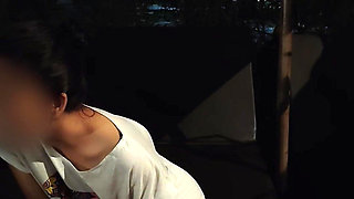 Hot Wife Risking Fucking in Public Pool at Night