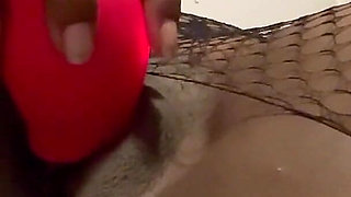 In Fishnet Bodysuit Stimulating My Clit Wit Vibrator