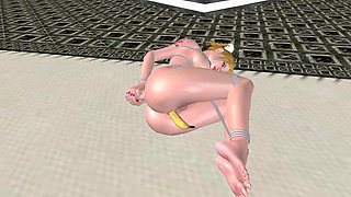 Office Banana Bondage: 3D Cartoon Girl Tied up & Licked with Toys
