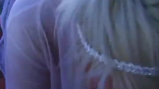 Milky Cooper a naughty girlfriend with light hair gets turned on with a cock in her pussy on a beach