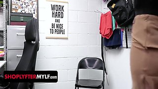 Calvin Hardy, Charlie Valentine And Tyler Cruise - Brunette Tattooed Crook Fucking Two Big Cocks In The Back Office