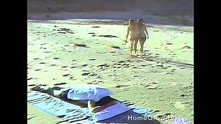 Big Tits Amateur Beach Fourgy - Double Penetration & Cumshot Fun