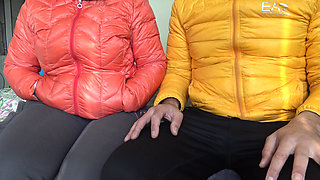 Older stepmom gives virgin stepson first handjob of his life.