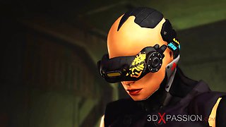 Busty futa xxx android with a hude shaft bangs muscle girl in the lab