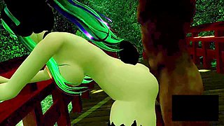 Hot brunette, hentai, fellatio