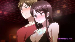 Busty MILF agent rides loud creampie floods in front of all