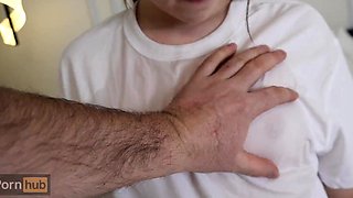 My wet stepsister is all wet and riding my cock. Cum in her