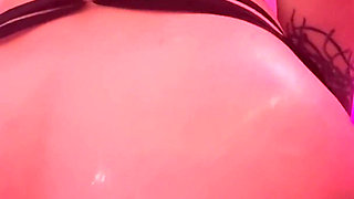 Slutty Kitty Rides a Toy and Pours Milk All Over Her Body