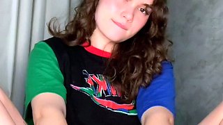 Kinky teen couple practices bdsm foot fetish