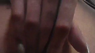 Blond Skinny Girl Nylon Masturbation Close-up!