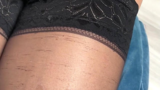 Amateur blowjob and cum on nylon stockings - Pantera Nika