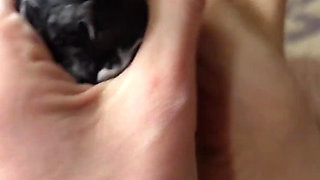 Handjob and Footjob on My BBC Dildo