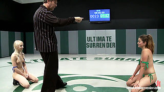 Sexy Tiny Blond Get Her Ass Kicked. Then Gets Her Ass Fucked. Losing Has Consequences!