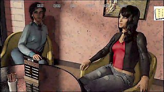 Busty inexperienced milf in a 3D visual novel