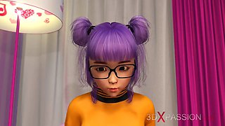 Japanese Super Sexy egghead girl in glasses gets screwed in the candy room