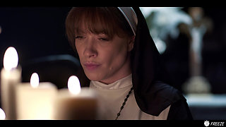 Freeze Porn for Atheists - Redhead Nun Time Stop Facefucked with Cum in Mouth