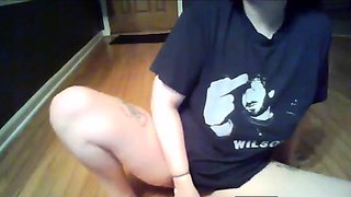 Tattooed BBW Rides Her Dildo to Orgasm