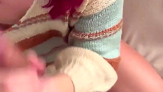 Masked Redhead Sucks Big Cock