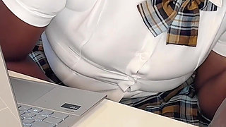 Big Ass Ebony Student. the Private Lesson Turned Into Doggy Sex on the Table.