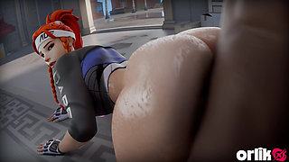 Brigitte's First Date Gone Wrong - Big Black Dick Anal & Creampie Overwatch 3D Animation