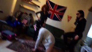 Mistress Gaia and friends humiliates a slave
