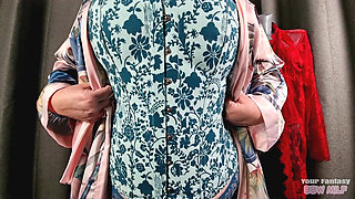 Cheating BBW MILF Stepmom and Wife's Big Huge Heavy Natural Amateur Mature Breasts in Corset Swinging in Your Face