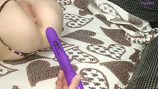 Triple Toy for My Japanese Wife and Her Twice Orgasms