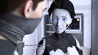 Blowjob from a wild busty brunette AI sex robot girl in Projekt Passion