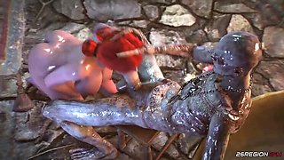 The Witcher Triss Rides Monster Cock in 3D Animation