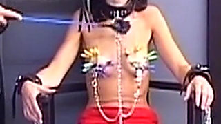 Mature Brunette MILF Bound for Nipple Clamp Play