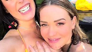 ANGELA WHITE - Mia Malkova Lesbian Fucking in the Pool