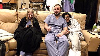 Leg restraints, male doctor, research