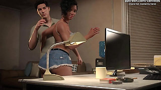 Busty Ebony MILF with a Big Black Ass Fucks a White Boy with a Big Cock. Hot Interracial Sex - Symphony of the Serpent