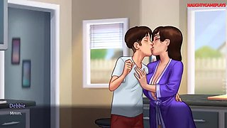 Summertime Saga - Busty MILF Landlady Helps Tenant's Wet Dream, They Get Caught! 3D Hentai XXX