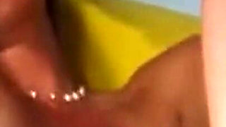 MILF Thong Tease Fingers Dripping Pussy with Huge BBC Dildo