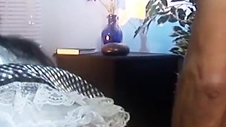 2 Cocks 1 Hole Scene-4 pretty Brunette Maid in Lingerie in DP Threesome with Two Friends