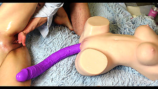 Lesbian Step Sis Doll Huge Double Dildo Fisting Foot Feet Real Squirting MILF
