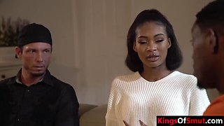 Ebony Step Daughter Fucks Step Dad's Friend to Pay Off Debt - Tyler Steel & Jonathan Jordan